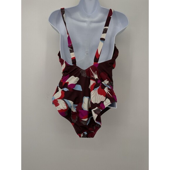 Athleta Square Neck Tankini Top/Hero Bloom Decadent Chocolate/Size 34 D/DD “M - Picture 6 of 9